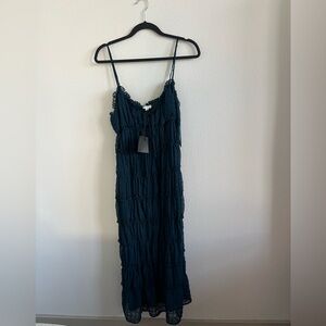 Le Lis Blue Tiered Ruffled Maxi Dress